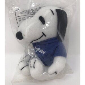 New 6" Plush Peanuts Snoopy Dog Blue MetLife Insurance t-shirt